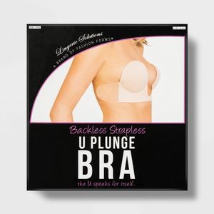 Fashion Forms Women's Adhesive Strapless Backless U Plunge Bra Nude C Cup 1020